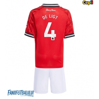Manchester United Matthijs de Ligt #4 Echipament de Fotbal Replică 2025-26 Copii Acasa (+ Șorturi)
